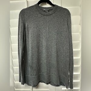 Vince Cashmere Tunic Length  Crewneck Sweater Gray Size Small
